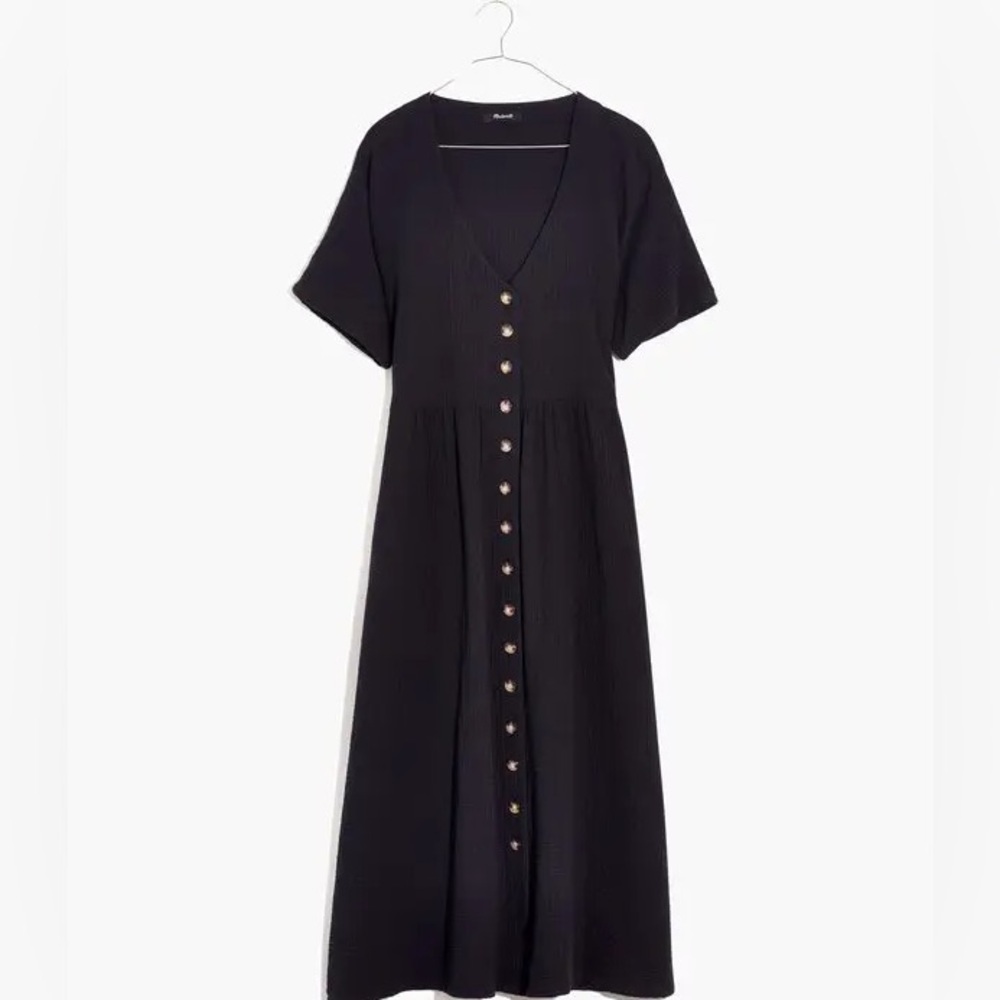 Madewell Lightspun Button Front Midi Dress